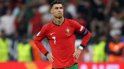 Cristiano Ronaldo of Portugal reacts during the UEFA EURO 2024 round of 16 match between Portugal and Slovenia