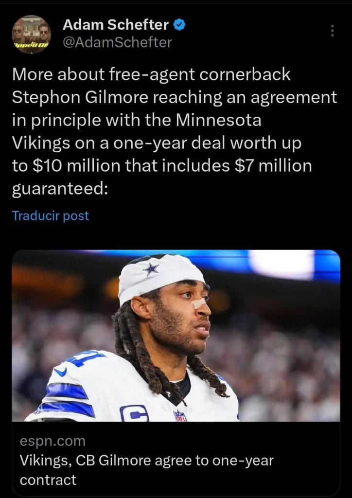 Stephon Gilmore to Vikings