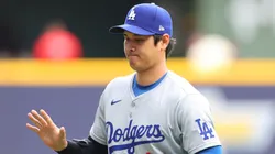 Shohei Ohtani #17 of the Los Angeles Dodgers participates in warmups prior to a game against the Milwaukee Brewers at American Family Field on August 14, 2024 in Milwaukee, Wisconsin.