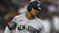 Juan Soto #22 of the New York Yankees runs the bases after hitting a two-run home run in the third inning off Jonathan Cannon of the Chicago White Sox (not pictured) at Guaranteed Rate Field.