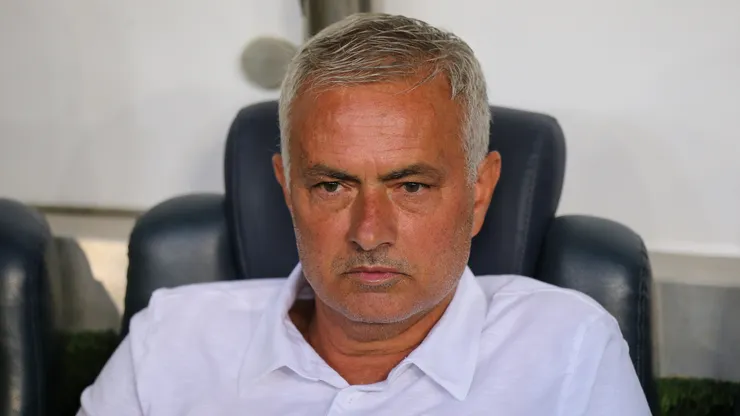Head coach of Fenerbahce Jose Mourinho looks on during the UEFA Champions League Third Qualifying Round match