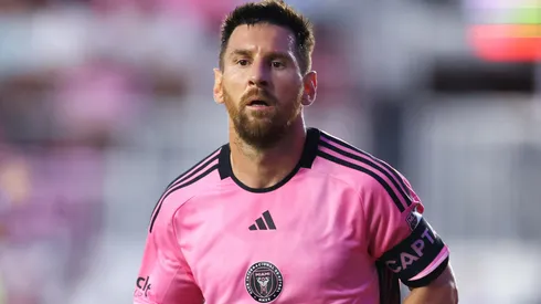 Lionel Messi #10 of Inter Miami looks on against Atlanta United during the first half of the game at Chase Stadium on May 29, 2024 in Fort Lauderdale, Florida.