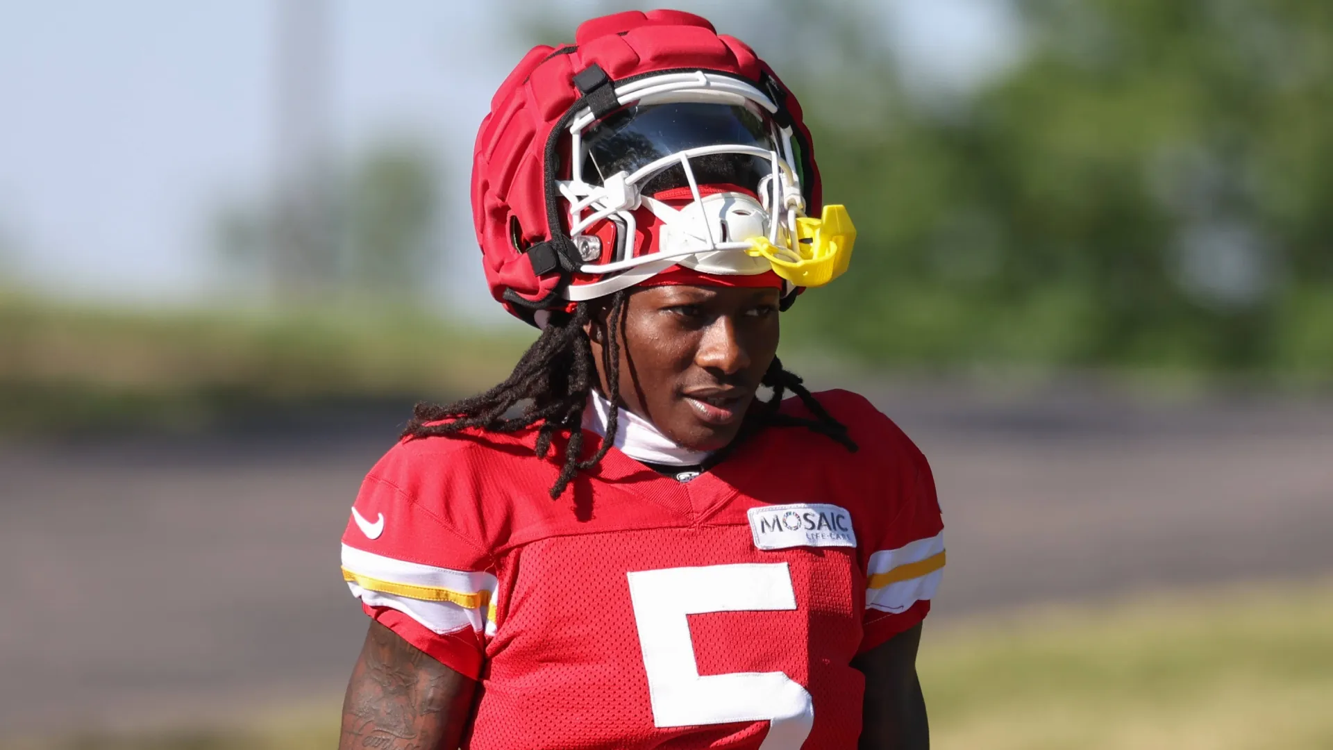 Marquise Brown at training camp with Chiefs
