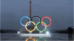 The Olympic rings are seen at the Trocadero Square in Paris, France