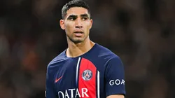 Achraf Hakimi of Paris Saint-Germain looks on during the UEFA Champions League match