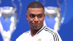 Real Madrid new signing, Kylian Mbappe is unveiled at Estadio Santiago Bernabeu on July 16, 2024 in Madrid, Spain.