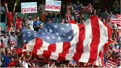 USA fan block with giant flag