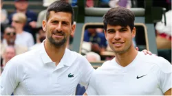 Novak Djokovic (L) and Carlos Alcaraz (R)