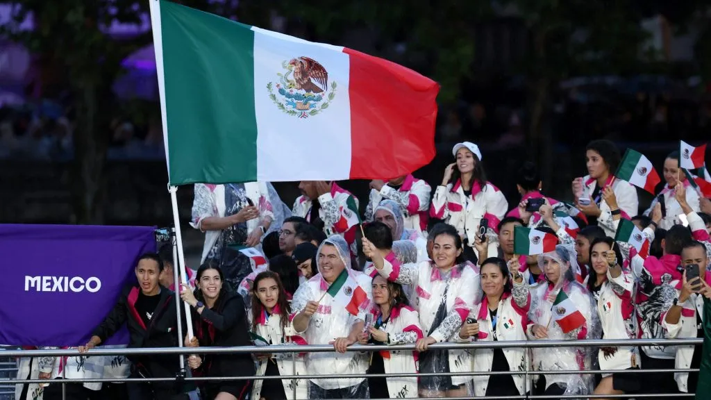 Team Mexico are seen on a boat on the River Seine during the opening ceremony of the Olympic Games Paris 2024 on July 26, 2024 in Paris, France. (Photo by Alex Broadway/Getty Images)