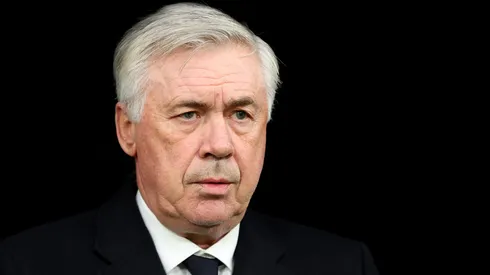 Carlo Ancelotti, Head Coach of Real Madrid, looks on prior to the LaLiga EA Sports match between Real Madrid CF and UD Almeria.