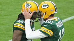Davante Adams and Aaron Rodgers during their time at the Green Bay Packers