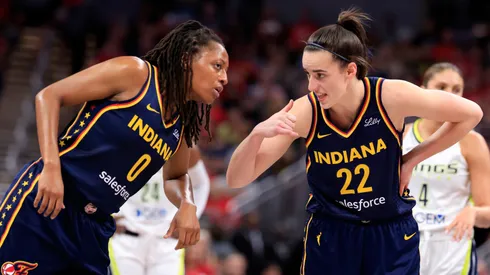 Kelsey Mitchell and Caitlin Clark