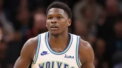 Anthony Edwards #5 of the Minnesota Timberwolves handles the ball during the NBA game at Footprint Center