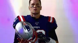 Tom Brady #12 of the New England Patriots looks on prior to the game against the New York Giants at Gillette Stadium on October 10, 2019 in Foxborough, Massachusetts.