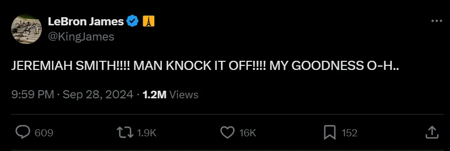 LeBron James reaction