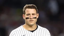 Anthony Rizzo #48 of the New York Yankees looks on against the Boston Red Sox at Yankee Stadium on September 12, 2024 in the Bronx borough of New York City.
