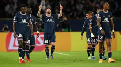 Lionel Messi of Paris Saint-Germain celebrates after scoring their sides second goal during the UEFA Champions League group A match between Paris Saint-Germain and Manchester City