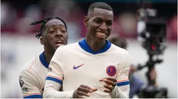 Axel Disasi (L) and Nicolas Jackson of Chelsea