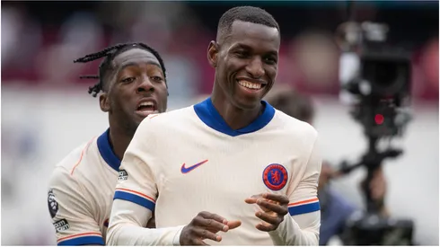 Axel Disasi (L) and Nicolas Jackson of Chelsea