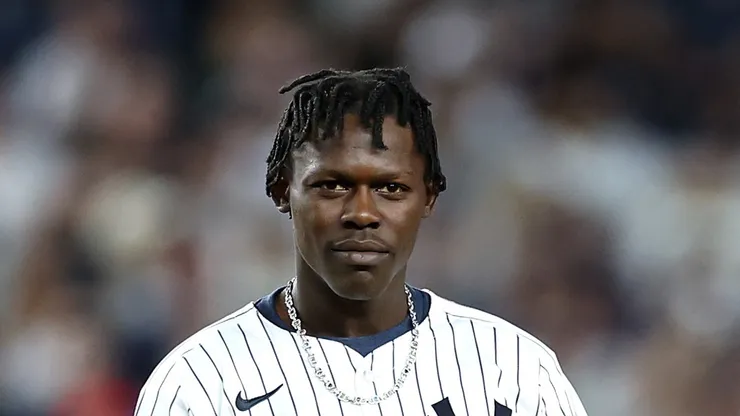 Jazz Chisholm Jr. #13 of the New York Yankees in action against the Boston Red Sox at Yankee Stadium on September 12, 2024 in the Bronx borough of New York City.