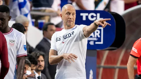 United States head coach Gregg Berhalter directs his players during the Group A match between the United States and Uruguay on Monday July 1, 2024 at Arrowhead stadium in Kansas City, MO.