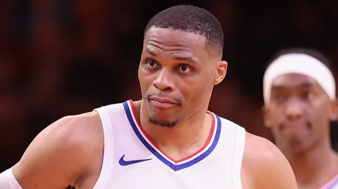 Russell Westbrook #0 of the LA Clippers during the second half of the NBA game at Footprint Center.