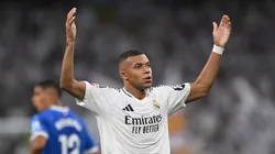Kylian Mbappe celebrates after scoring against Alaves for 2024/25 LaLiga
