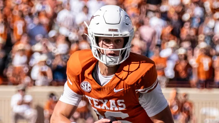Arch Manning 16 of the Texas Longhorns in action vs the Colorado State Rams at DKR-Memorial Stadium. Texas defeats Colorado State 52-0