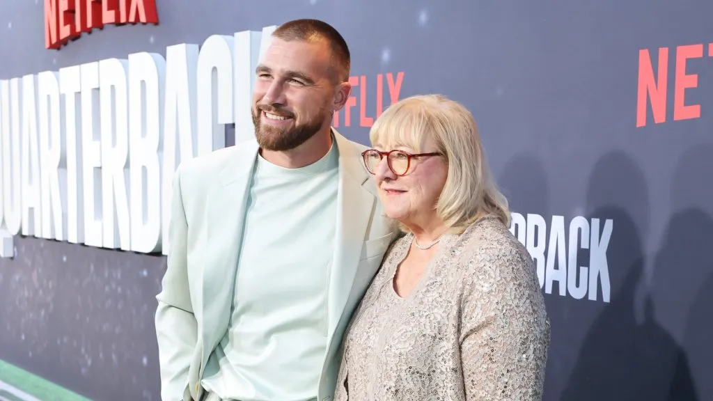 Travis Kelce and Donna Kelce attend the Netflix Premiere of 