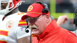 Head coach Andy Reid of the Kansas City Chiefs reacts during the second quarter against the Atlanta Falcons at Mercedes-Benz Stadium on September 22, 2024 in Atlanta, Georgia.