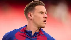 Marc-Andre ter Stegen of FC Barcelona looks on before the LaLiga EA Sports match between Sevilla FC and FC Barcelona at Estadio Ramon Sanchez Pizjuan on May 26, 2024 in Seville, Spain.