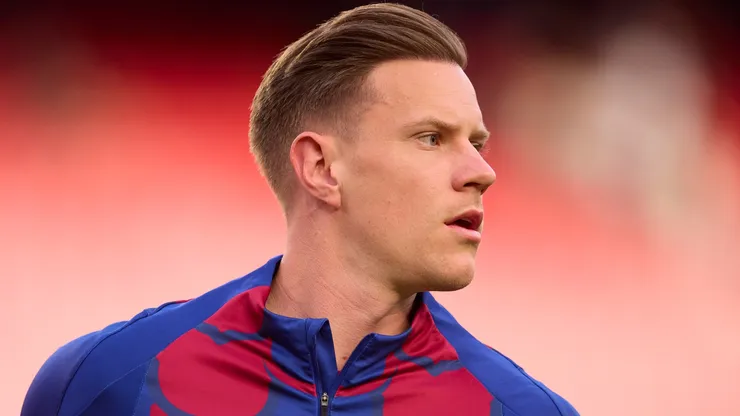 Marc-Andre ter Stegen of FC Barcelona looks on before the LaLiga EA Sports match between Sevilla FC and FC Barcelona at Estadio Ramon Sanchez Pizjuan on May 26, 2024 in Seville, Spain.