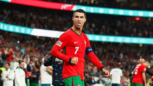 Cristiano Ronaldo celebrates after scoring Portugal's second goal during the UEFA Nations League 2024/25 League A Group A1 match