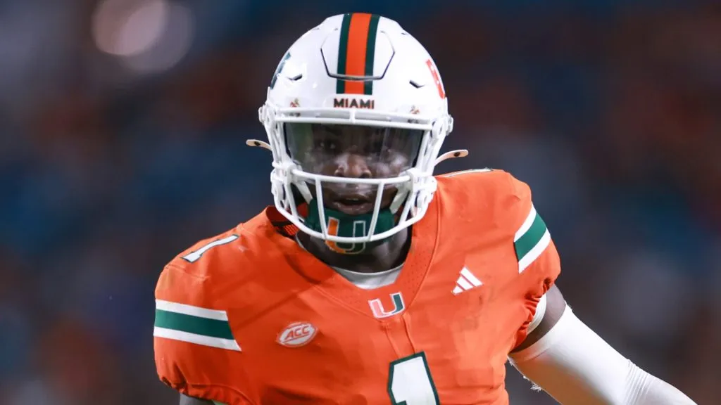 Quarterback Cam Ward #1 of the Miami Hurricanes rushes for a touchdown against the Florida A&amp;M Rattlers during the second half at Hard Rock Stadium on September 07, 2024 in Miami Gardens, Florida.