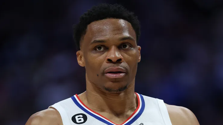 Russell Westbrook #0 of the Los Angeles Clippers plays the Denver Nuggets in the first quarter at Ball Arena