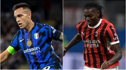 Lautaro Martinez of Inter Milan and Rafael Leao of AC Milan