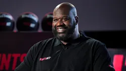 Shaquille O'Neal is interviewed during the PointsBet Built Differently Media Event at Cargo Hall on August 28, 2022 in Sydney, Australia.