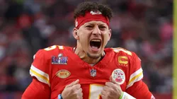 Patrick Mahomes #15 of the Kansas City Chiefs reacts prior to Super Bowl LVIII against the San Francisco 49ers at Allegiant Stadium on February 11, 2024 in Las Vegas, Nevada.