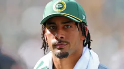 Jordan Love #10 of the Green Bay Packers leaves the field following a game against the Indianapolis Colts at Lambeau Field on September 15, 2024 in Green Bay, Wisconsin. The Packers defeated the Colts 16-10.