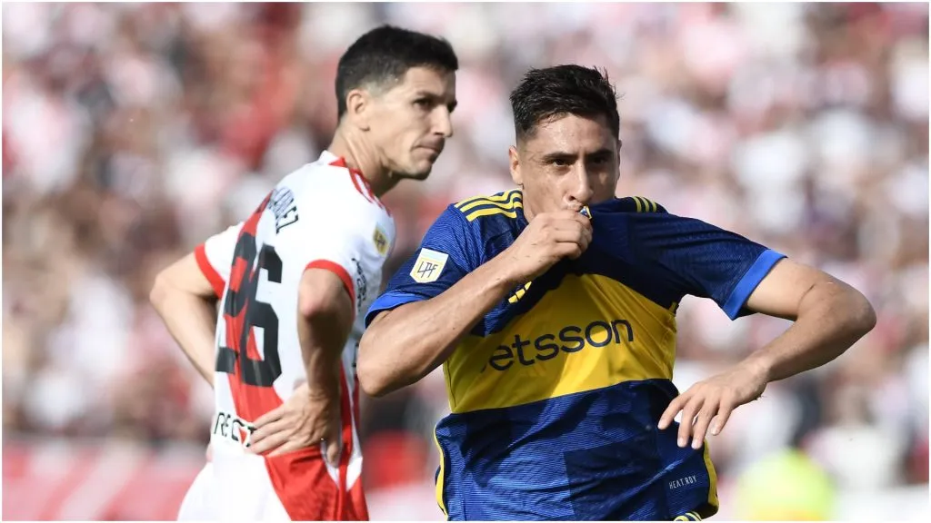 Miguel Merentiel of Boca Juniors and Ignacio Fernandez of River Plate – IMAGO / SOPA Images