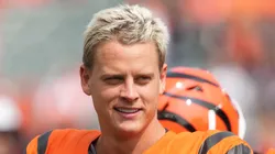 Joe Burrow #9 of the Cincinnati Bengals warms up before the game against the New England Patriots at Paycor Stadium on September 08, 2024 in Cincinnati, Ohio.