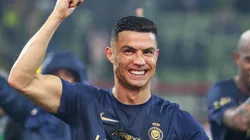 Cristiano Ronaldo of Al Nassr celebrates after winning the Saudi Pro League match between Al-Taawoun and Al-Nassr at King Abdullah Sport City Stadium on December 30, 2023 in Buraydah, Saudi Arabia.