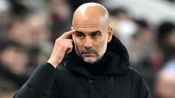 Pep Guardiola, Manager of Manchester City, gestures during the Premier League match between Aston Villa and Manchester City at Villa Park on December 06, 2023 in Birmingham, England.