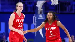 Caitlin Clark and Kelsey Mitchell of Indiana Fever