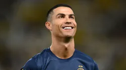 Cristiano Ronaldo of Al Nassr FC reacts during the Saudi Pro League match between Al-Nassr and Al-Khaleej at King Saud University Stadium on November 04, 2023 in Riyadh, Saudi Arabia.