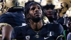 Colorado Buffaloes quarterback Shedeur Sanders (2) looks at the scoreboard before trying to run out the clock late in the second half of the football game between Colorado and Stanford in Boulder, CO.