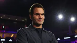 Roger Federer at Uber Arena ahead of the 2024 Laver Cup