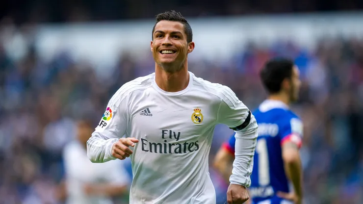 Cristiano Ronaldo celebrates a goal with Real Madrid.