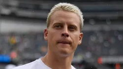Joe Burrow #9 of the Cincinnati Bengals looks on after a preseason game against the Chicago Bears at Soldier Field on August 17, 2024 in Chicago, Illinois.