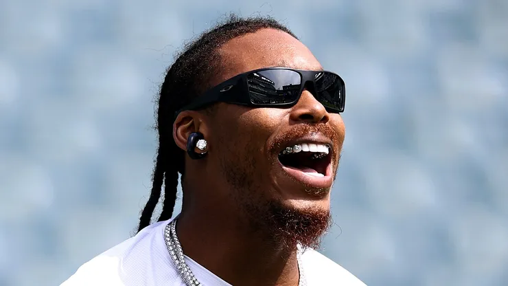 Justin Jefferson #18 of the Minnesota Vikings reacts before a game against the Philadelphia Eagles at Lincoln Financial Field on August 24, 2024 in Philadelphia, Pennsylvania.